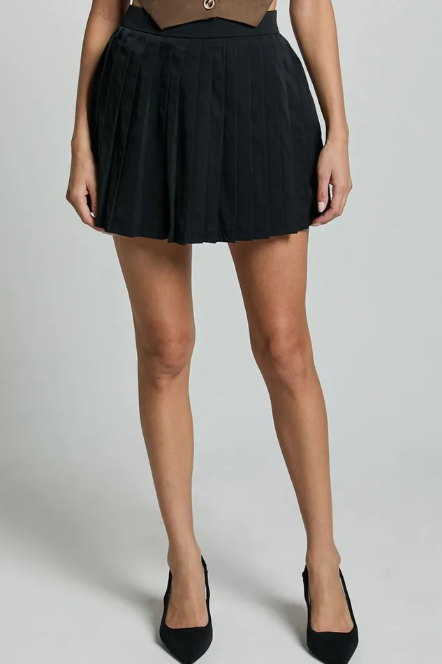 Zoey Skirt 8211 Mini Pleated Skirt In Black Women Showpo Skirts
