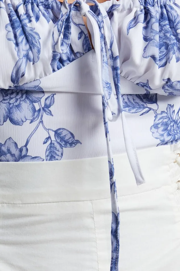 Zonya Top 8211 Tie Front Long Sleeve Blouse In Blue Silhouette Floral Women Showpo Curve Clothes Zonya Top 8211 Tie Front Long Sleeve Blouse In Blue Silhouette Floral Women Showpo Curve Clothes